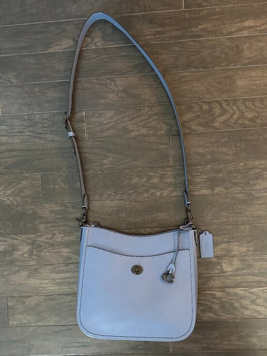 Coach Handbags - Coach Light Blue Pebbled Leather Chaise Crossbody Bag Style #B2279-C8483